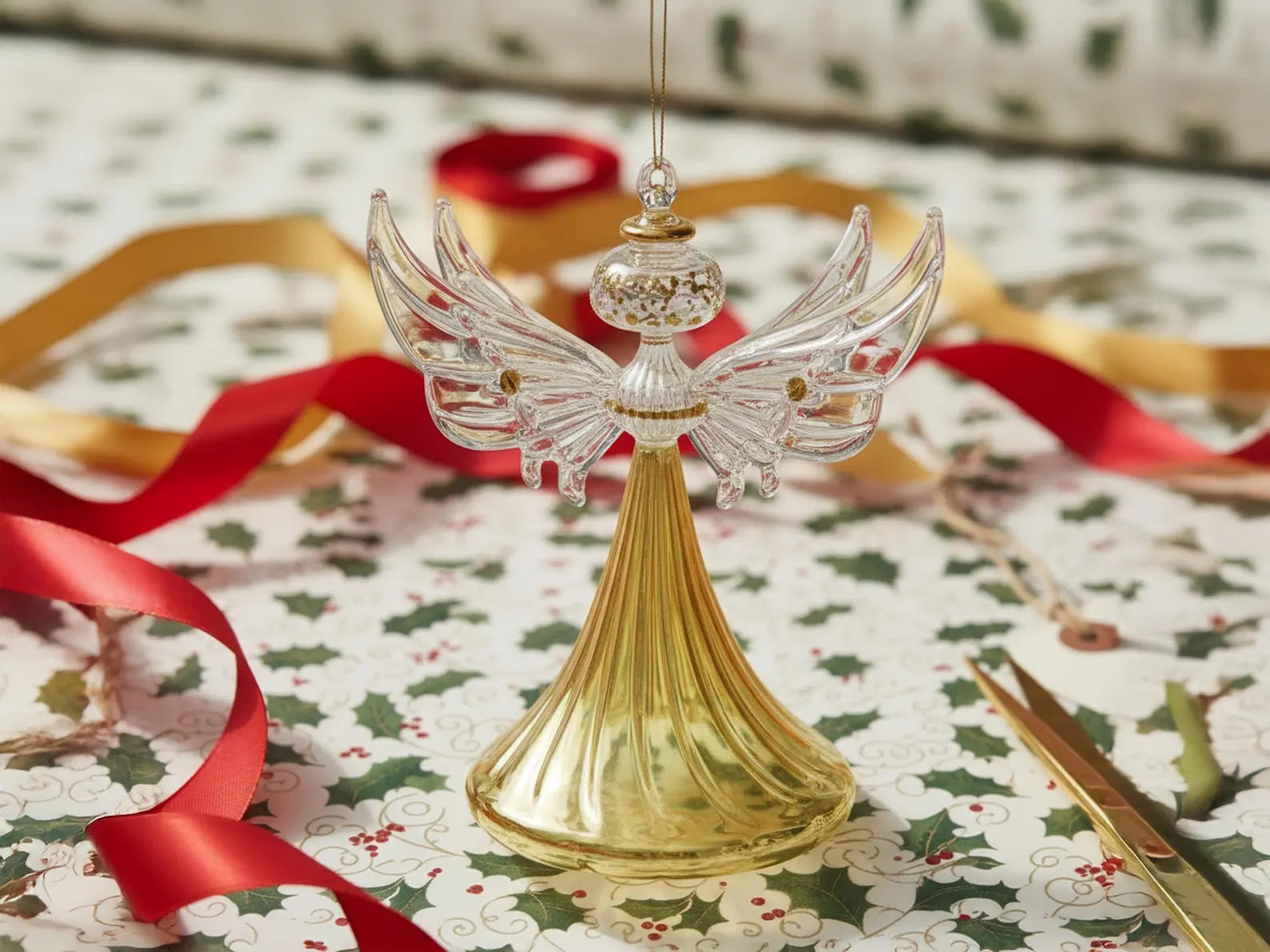 Handmade Glass Angel Christmas Ornament